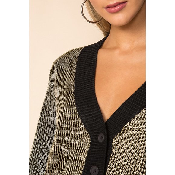 NEW superdown Loraine Metallic Sweater Gold/Black - Picture 2 of 9